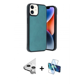 MARSİLYAN™- iPhone 11 Kılıf Kıvılcım Işık Serisi - Siyah 3D Antistatik Seramik Nano Ekran Koruyucu + Raze Metal Kamera Lens - GS
