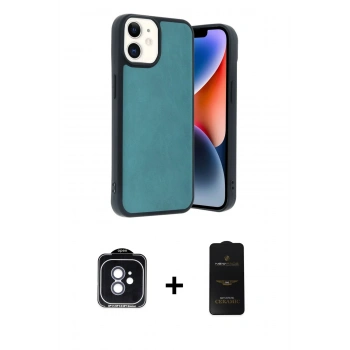 MARSİLYAN™- iPhone 11 Kılıf Kıvılcım Işık Serisi - Siyah 6D Antistatik Mat Seramik Hayalet Nano Ekran Koruyucu + PVD Metal Kamera Lens - MI