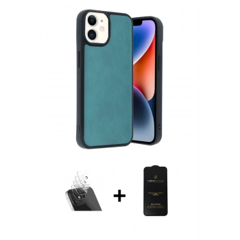 MARSİLYAN™- iPhone 11 Kılıf Kıvılcım Işık Serisi - Siyah 6D Antistatik Mat Seramik Hayalet Nano Ekran Koruyucu + Kamera Lens Koruma Cam - SF
