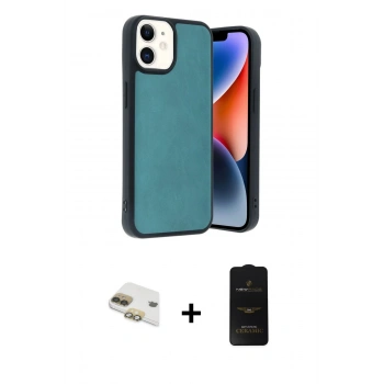 MARSİLYAN™- iPhone 11 Kılıf Kıvılcım Işık Serisi - Siyah 6D Antistatik Mat Seramik Hayalet Nano Ekran Koruyucu + Pers Alüminyum Kamera Lens - GD