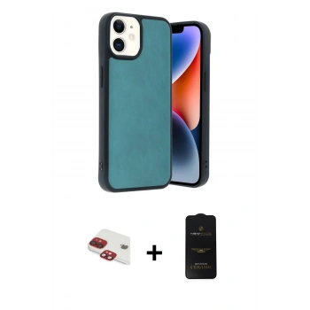MARSİLYAN™- iPhone 11 Kılıf Kıvılcım Işık Serisi - Siyah 6D Antistatik Mat Seramik Hayalet Nano Ekran Koruyucu + Pers Alüminyum Kamera Lens - KI