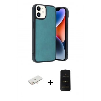 MARSİLYAN™- iPhone 11 Kılıf Kıvılcım Işık Serisi - Siyah 6D Antistatik Mat Seramik Hayalet Nano Ekran Koruyucu + Renkli Kamera Lens Koruma Cam - YL