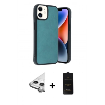 MARSİLYAN™- iPhone 11 Kılıf Kıvılcım Işık Serisi - Siyah 6D Antistatik Mat Seramik Hayalet Nano Ekran Koruyucu + Raze Metal Kamera Lens - GS