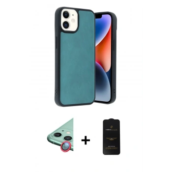 MARSİLYAN™- iPhone 11 Kılıf Kıvılcım Işık Serisi - Siyah 6D Antistatik Mat Seramik Hayalet Nano Ekran Koruyucu + Raze Metal Kamera Lens - KI