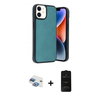 MARSİLYAN™- iPhone 11 Kılıf Kıvılcım Işık Serisi - Siyah 6D Antistatik Mat Seramik Hayalet Nano Ekran Koruyucu + Pers Alüminyum Kamera Lens - GI
