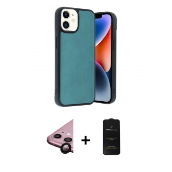 MARSİLYAN™- iPhone 11 Kılıf Kıvılcım Işık Serisi - Siyah 6D Antistatik Mat Seramik Hayalet Nano Ekran Koruyucu + Raze Metal Kamera Lens - SH