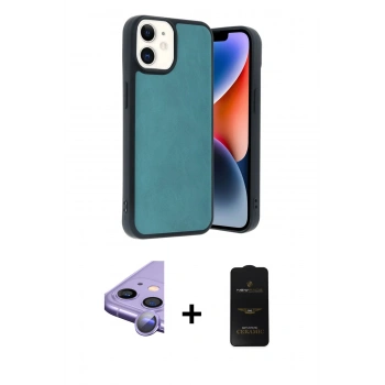 MARSİLYAN™- iPhone 11 Kılıf Kıvılcım Işık Serisi - Siyah 6D Antistatik Mat Seramik Hayalet Nano Ekran Koruyucu + Raze Metal Kamera Lens - MR