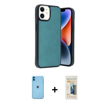 MARSİLYAN™- iPhone 11 Kılıf Kıvılcım Işık Serisi - Siyah 6D Mat Seramik Hayalet Nano Ekran Koruyucu + Neon Fosforlu Kamera Lens - MI