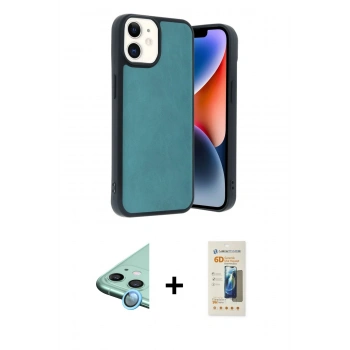 MARSİLYAN™- iPhone 11 Kılıf Kıvılcım Işık Serisi - Siyah 6D Mat Seramik Hayalet Nano Ekran Koruyucu + Raze Metal Kamera Lens - MI