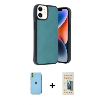 MARSİLYAN™- iPhone 11 Kılıf Kıvılcım Işık Serisi - Siyah 6D Mat Seramik Hayalet Nano Ekran Koruyucu + Neon Fosforlu Kamera Lens - YL