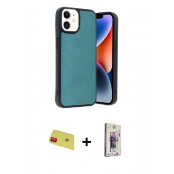 MARSİLYAN™- iPhone 11 Kılıf Kıvılcım Işık Serisi - Siyah Bilvis 3D Cam Ekran Koruyucu + Rainbow Kamera Lens Koruma Cam - KI