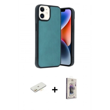 MARSİLYAN™- iPhone 11 Kılıf Kıvılcım Işık Serisi - Siyah Bilvis 3D Cam Ekran Koruyucu + Renkli Kamera Lens Koruma Cam - SI