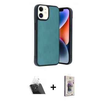 MARSİLYAN™- iPhone 11 Kılıf Kıvılcım Işık Serisi - Siyah Bilvis 3D Cam Ekran Koruyucu + Kamera Lens Koruma Cam - SF