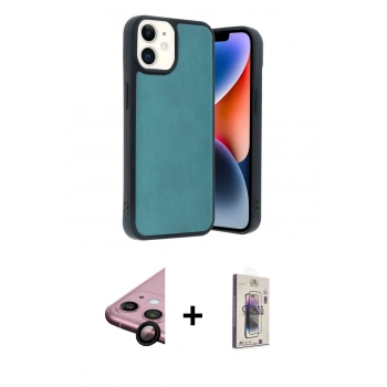 MARSİLYAN™- iPhone 11 Kılıf Kıvılcım Işık Serisi - Siyah Bilvis 3D Cam Ekran Koruyucu + Raze Metal Kamera Lens - SH