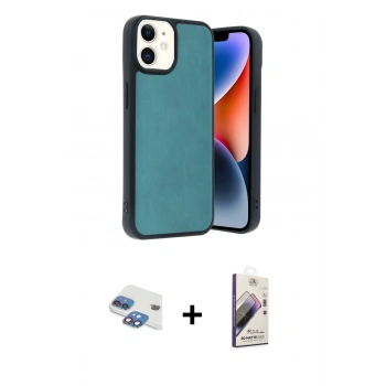MARSİLYAN™- iPhone 11 Kılıf Kıvılcım Işık Serisi - Siyah Bilvis 3D Mat Cam Ekran Koruyucu + Pers Alüminyum Kamera Lens - GI