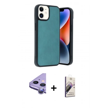 MARSİLYAN™- iPhone 11 Kılıf Kıvılcım Işık Serisi - Siyah Bilvis 3D Mat Cam Ekran Koruyucu + Raze Metal Kamera Lens - MR