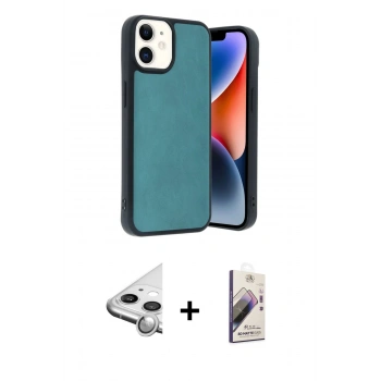MARSİLYAN™- iPhone 11 Kılıf Kıvılcım Işık Serisi - Siyah Bilvis 3D Mat Cam Ekran Koruyucu + Raze Metal Kamera Lens - GS