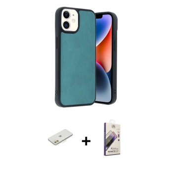 MARSİLYAN™- iPhone 11 Kılıf Kıvılcım Işık Serisi - Siyah Bilvis 3D Mat Cam Ekran Koruyucu + Renkli Kamera Lens Koruma Cam - TU