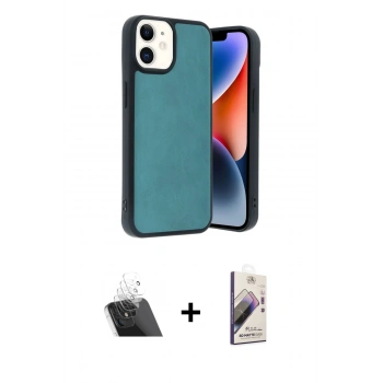 MARSİLYAN™- iPhone 11 Kılıf Kıvılcım Işık Serisi - Siyah Bilvis 3D Mat Cam Ekran Koruyucu + Kamera Lens Koruma Cam - SF
