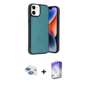 MARSİLYAN™- iPhone 11 Kılıf Kıvılcım Işık Serisi - Siyah Bilvis 5in1 3D Magic Cam Ekran Koruyucu + Pers Alüminyum Kamera Lens - GI