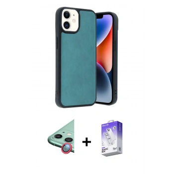 MARSİLYAN™- iPhone 11 Kılıf Kıvılcım Işık Serisi - Siyah Bilvis 5in1 3D Magic Cam Ekran Koruyucu + Raze Metal Kamera Lens - KI