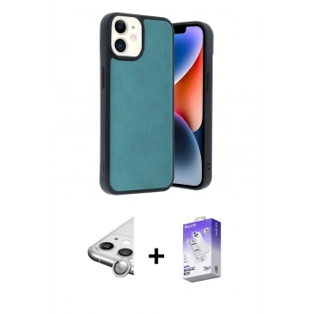 MARSİLYAN™- iPhone 11 Kılıf Kıvılcım Işık Serisi - Siyah Bilvis 5in1 3D Magic Cam Ekran Koruyucu + Raze Metal Kamera Lens - GS