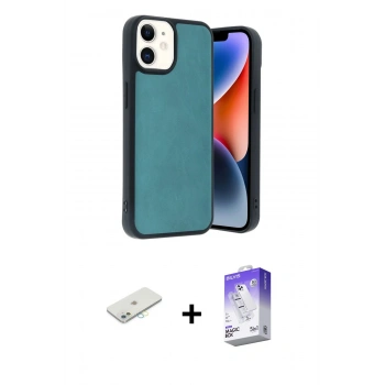 MARSİLYAN™- iPhone 11 Kılıf Kıvılcım Işık Serisi - Siyah Bilvis 5in1 3D Magic Cam Ekran Koruyucu + Renkli Kamera Lens Koruma Cam - SI