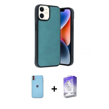 MARSİLYAN™- iPhone 11 Kılıf Kıvılcım Işık Serisi - Siyah Bilvis 5in1 3D Magic Cam Ekran Koruyucu + Neon Fosforlu Kamera Lens - TU