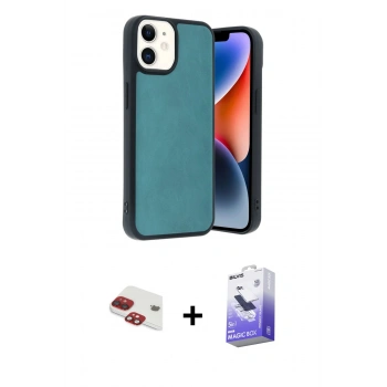 MARSİLYAN™- iPhone 11 Kılıf Kıvılcım Işık Serisi - Siyah Bilvis 5in1 5D Magic Hayalet Cam Ekran Koruyucu + Pers Alüminyum Kamera Lens - KI