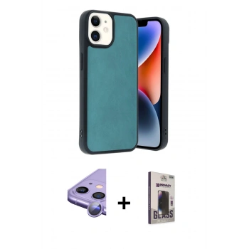 MARSİLYAN™- iPhone 11 Kılıf Kıvılcım Işık Serisi - Siyah Bilvis Hayalet Cam Ekran Koruyucu + Raze Metal Kamera Lens - MR