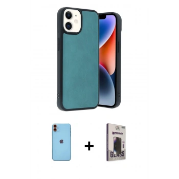 MARSİLYAN™- iPhone 11 Kılıf Kıvılcım Işık Serisi - Siyah Bilvis Hayalet Cam Ekran Koruyucu + Neon Fosforlu Kamera Lens - TU