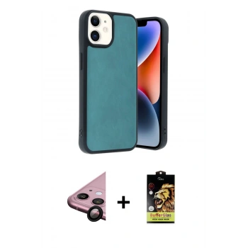 MARSİLYAN™- iPhone 11 Kılıf Kıvılcım Işık Serisi - Siyah Buffer Cam Ekran Koruyucu + Raze Metal Kamera Lens - SH