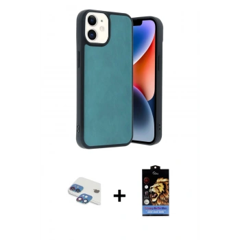 MARSİLYAN™- iPhone 11 Kılıf Kıvılcım Işık Serisi - Siyah Buffer Hayalet Cam Ekran Koruyucu + Pers Alüminyum Kamera Lens - GI