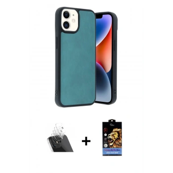MARSİLYAN™- iPhone 11 Kılıf Kıvılcım Işık Serisi - Siyah Buffer Hayalet Cam Ekran Koruyucu + Kamera Lens Koruma Cam - SF