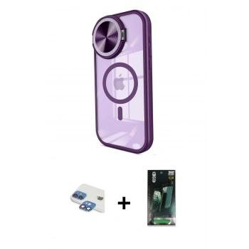 MARSİLYAN™- iPhone 11 Kılıf Kıvılcım Modern Koleksiyonu - Şeffaf 360 Full Body Arka Koruyucu + Pers Alüminyum Kamera Lens - GI