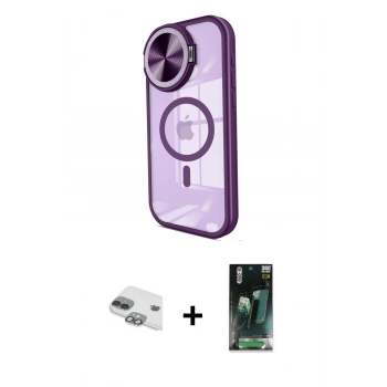MARSİLYAN™- iPhone 11 Kılıf Kıvılcım Modern Koleksiyonu - Şeffaf 360 Full Body Arka Koruyucu + Pers Alüminyum Kamera Lens - YL