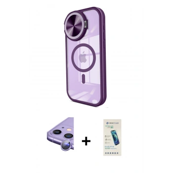 MARSİLYAN™- iPhone 11 Kılıf Kıvılcım Modern Koleksiyonu - Şeffaf Pasifik Cam Ekran Koruyucu + Raze Metal Kamera Lens - MR