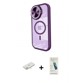 MARSİLYAN™- iPhone 11 Kılıf Kıvılcım Modern Koleksiyonu - Şeffaf Pasifik Cam Ekran Koruyucu + Renkli Kamera Lens Koruma Cam - YL