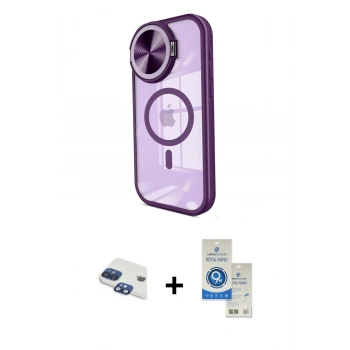 MARSİLYAN™- iPhone 11 Kılıf Kıvılcım Modern Koleksiyonu - Şeffaf Royal Nano Ekran Koruyucu + Pers Alüminyum Kamera Lens - LT