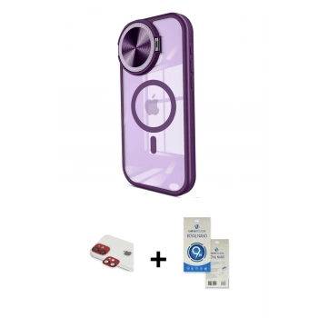 MARSİLYAN™- iPhone 11 Kılıf Kıvılcım Modern Koleksiyonu - Şeffaf Royal Nano Ekran Koruyucu + Pers Alüminyum Kamera Lens - KI