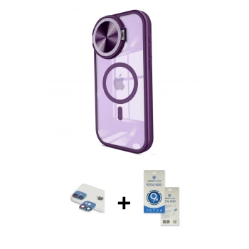 MARSİLYAN™- iPhone 11 Kılıf Kıvılcım Modern Koleksiyonu - Şeffaf Royal Nano Ekran Koruyucu + Pers Alüminyum Kamera Lens - GI