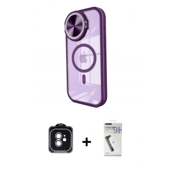 MARSİLYAN™- iPhone 11 Kılıf Kıvılcım Modern Koleksiyonu - Şeffaf Uv Polymer Nano Ekran Koruyucu + PVD Metal Kamera Lens - MI