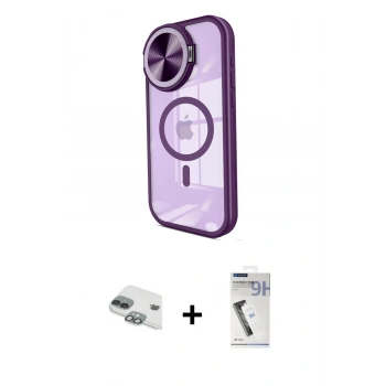 MARSİLYAN™- iPhone 11 Kılıf Kıvılcım Modern Koleksiyonu - Şeffaf Uv Polymer Nano Ekran Koruyucu + Pers Alüminyum Kamera Lens - YL