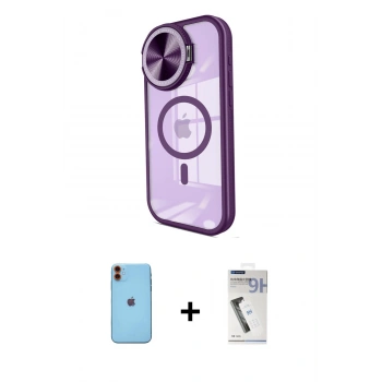 MARSİLYAN™- iPhone 11 Kılıf Kıvılcım Modern Koleksiyonu - Şeffaf Uv Polymer Nano Ekran Koruyucu + Neon Fosforlu Kamera Lens - TU