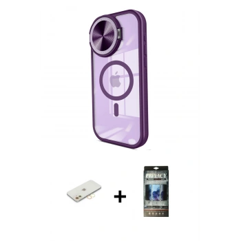 MARSİLYAN™- iPhone 11 Kılıf Kıvılcım Modern Koleksiyonu - Siyah 34D Hayalet Izgaralı Cam + Renkli Kamera Lens Koruma Cam - SI