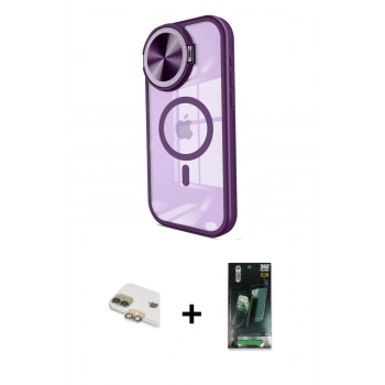 MARSİLYAN™- iPhone 11 Kılıf Kıvılcım Modern Koleksiyonu - Siyah 360 Mat Full Body Arka Koruyucu + Pers Alüminyum Kamera Lens - GD
