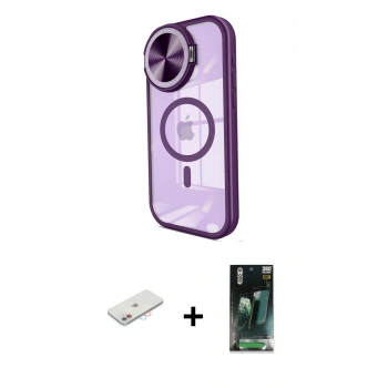 MARSİLYAN™- iPhone 11 Kılıf Kıvılcım Modern Koleksiyonu - Siyah 360 Mat Full Body Arka Koruyucu + Renkli Kamera Lens Koruma Cam - PE