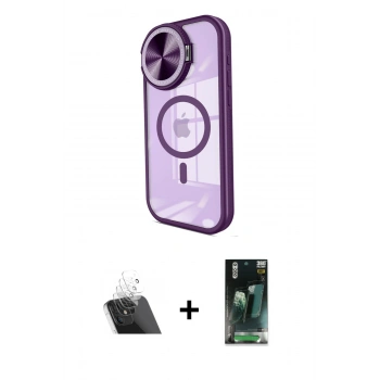 MARSİLYAN™- iPhone 11 Kılıf Kıvılcım Modern Koleksiyonu - Siyah 360 Mat Full Body Arka Koruyucu + Kamera Lens Koruma Cam - SF