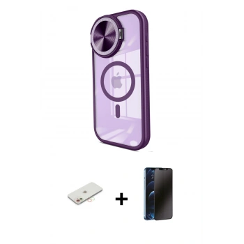 MARSİLYAN™- iPhone 11 Kılıf Kıvılcım Modern Koleksiyonu - Siyah 3D Antistatik Hayalet Cam Ekran Koruyucu + Renkli Kamera Lens Koruma Cam - YL