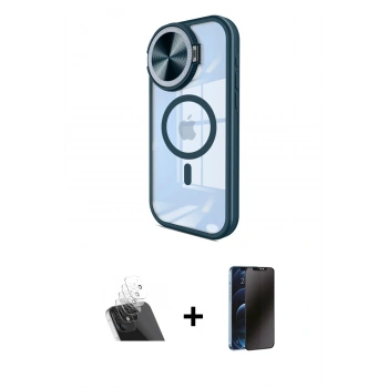MARSİLYAN™- iPhone 11 Kılıf Kıvılcım Modern Koleksiyonu - Siyah 3D Antistatik Hayalet Cam Ekran Koruyucu + Kamera Lens Koruma Cam - SF